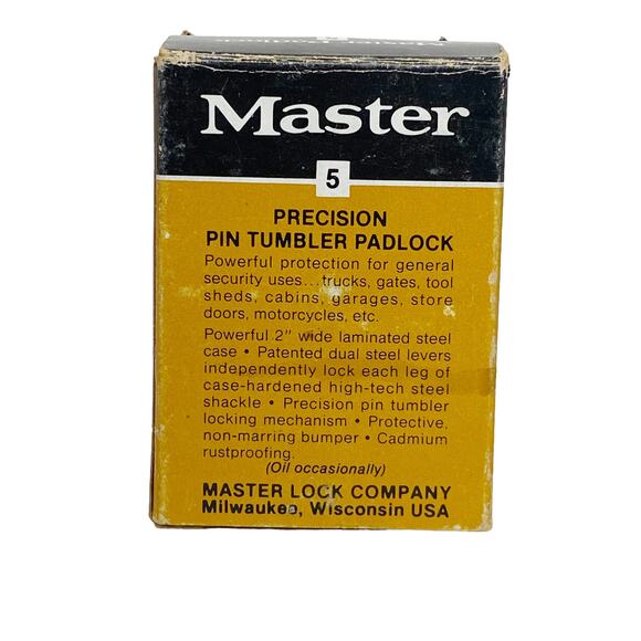 Vintage Master Lock #5 Pin Tumbler Protection Padlock - Picture 8 of 11